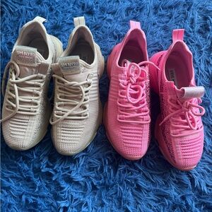 Steve Madden Beige and Pink Sneakers